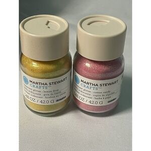Martha Stewart Microbeads Luster Glass Lot of 2 Cotton Candyand Lemon Drop Binp